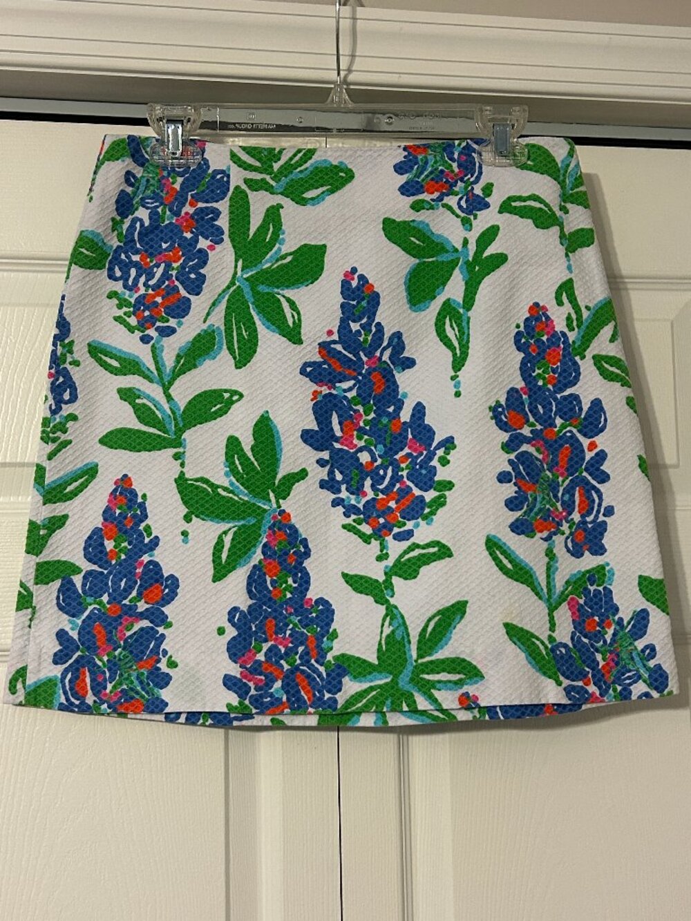 LILLY PULITZER Sz 6 Multi-Color Floral Lynnie Honeycomb Pique Mini Skirt Lined